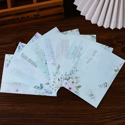 8 pcs Vintage Flower Romantic Paper Envelope Set